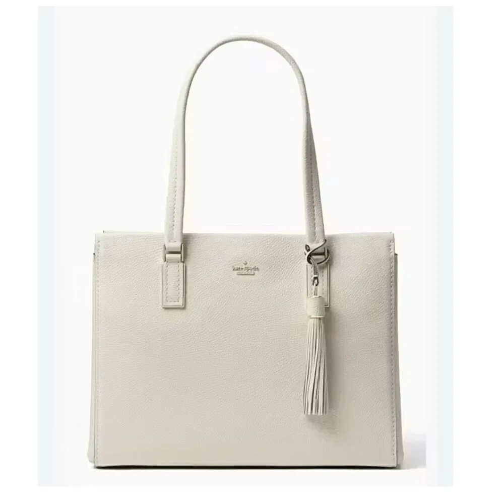 Kate Spade Naomi Tote in Pebbled Leather Soft Limestone Off White